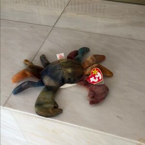 RETIRED Ty Beanie CLAUD Multicolor Stuffed Crab